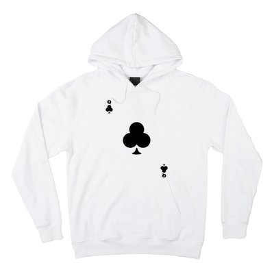 Queen Of Clubs Card Playing Card Poker Costume Card Hoodie