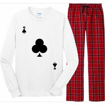 Queen Of Clubs Card Playing Card Poker Costume Card Long Sleeve Pajama Set