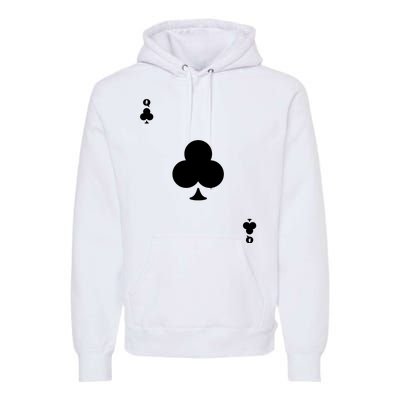 Queen Of Clubs Card Playing Card Poker Costume Card Premium Hoodie