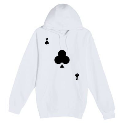 Queen Of Clubs Card Playing Card Poker Costume Card Premium Pullover Hoodie