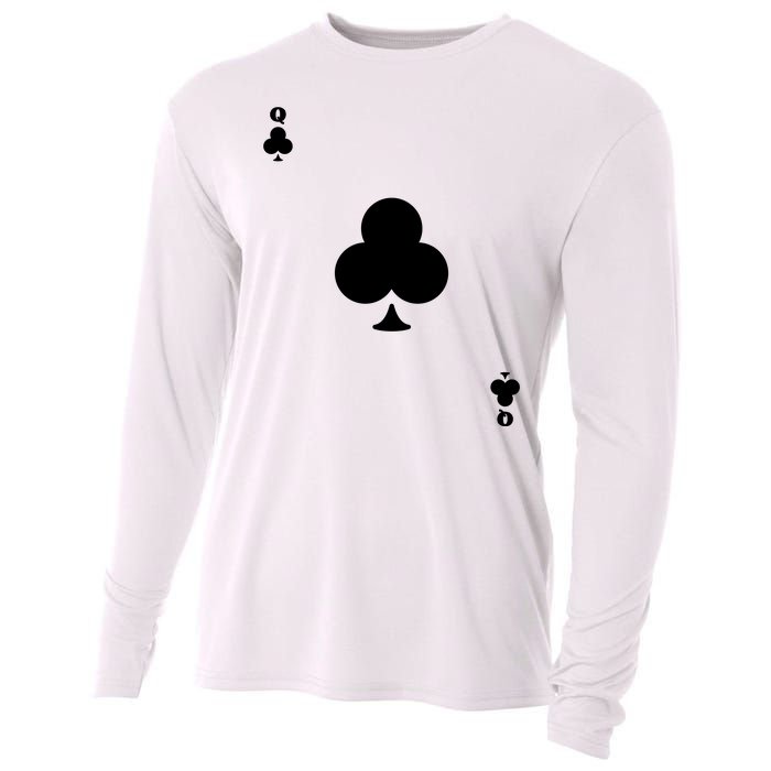 Queen Of Clubs Card Playing Card Poker Costume Card Cooling Performance Long Sleeve Crew