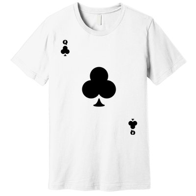 Queen Of Clubs Card Playing Card Poker Costume Card Premium T-Shirt