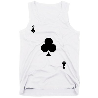 Queen Of Clubs Card Playing Card Poker Costume Card Tank Top