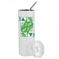 Queen Of Clubs Saint PatrickS Day Stainless Steel Tumbler