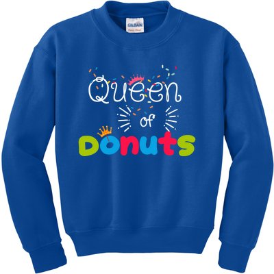 Queen Of Donuts Sprinkles Rainbow Donutholic Art Cool Gift Kids Sweatshirt