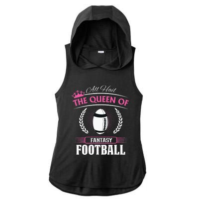 Queen Of Fantasy Football Funny Womens Fantasy Football Ladies PosiCharge Tri-Blend Wicking Draft Hoodie Tank