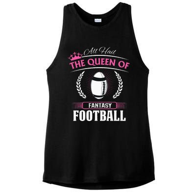 Queen Of Fantasy Football Funny Womens Fantasy Football Ladies PosiCharge Tri-Blend Wicking Tank