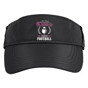 Queen Of Fantasy Football Funny Womens Fantasy Football Adult Drive Performance Visor