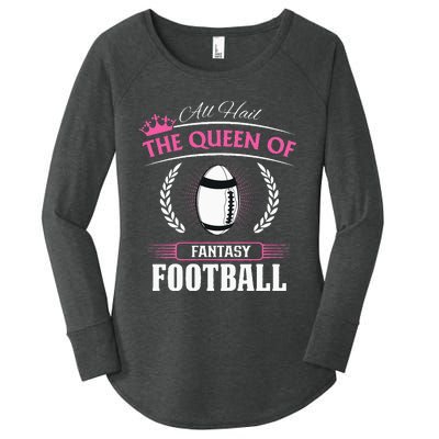 Queen Of Fantasy Football Funny Womens Fantasy Football Women's Perfect Tri Tunic Long Sleeve Shirt