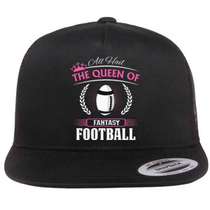 Queen Of Fantasy Football Funny Womens Fantasy Football Flat Bill Trucker Hat