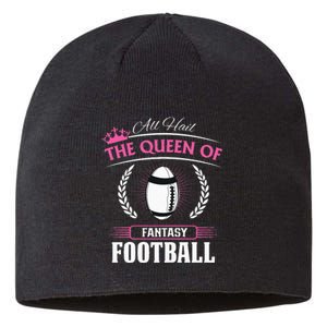 Queen Of Fantasy Football Funny Womens Fantasy Football Sustainable Beanie