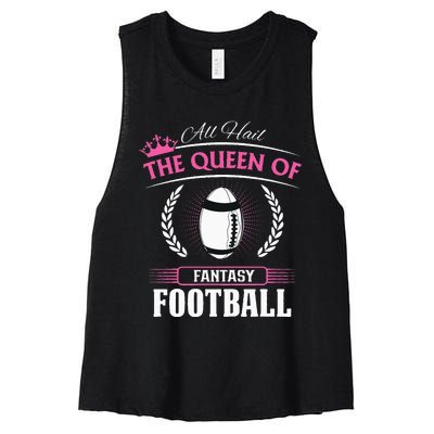 Queen Of Fantasy Football Funny Womens Fantasy Football Women's Racerback Cropped Tank