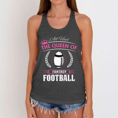 Queen Of Fantasy Football Funny Womens Fantasy Football Women's Knotted Racerback Tank