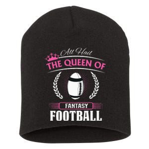 Queen Of Fantasy Football Funny Womens Fantasy Football Short Acrylic Beanie