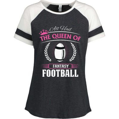 Queen Of Fantasy Football Funny Womens Fantasy Football Enza Ladies Jersey Colorblock Tee