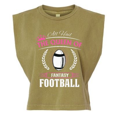 Queen Of Fantasy Football Funny Womens Fantasy Football Garment-Dyed Women's Muscle Tee