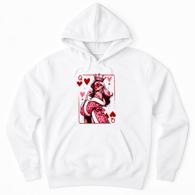 Queen Of Hearts Cute Playing Card Feminist Sassy Queen Hoodie