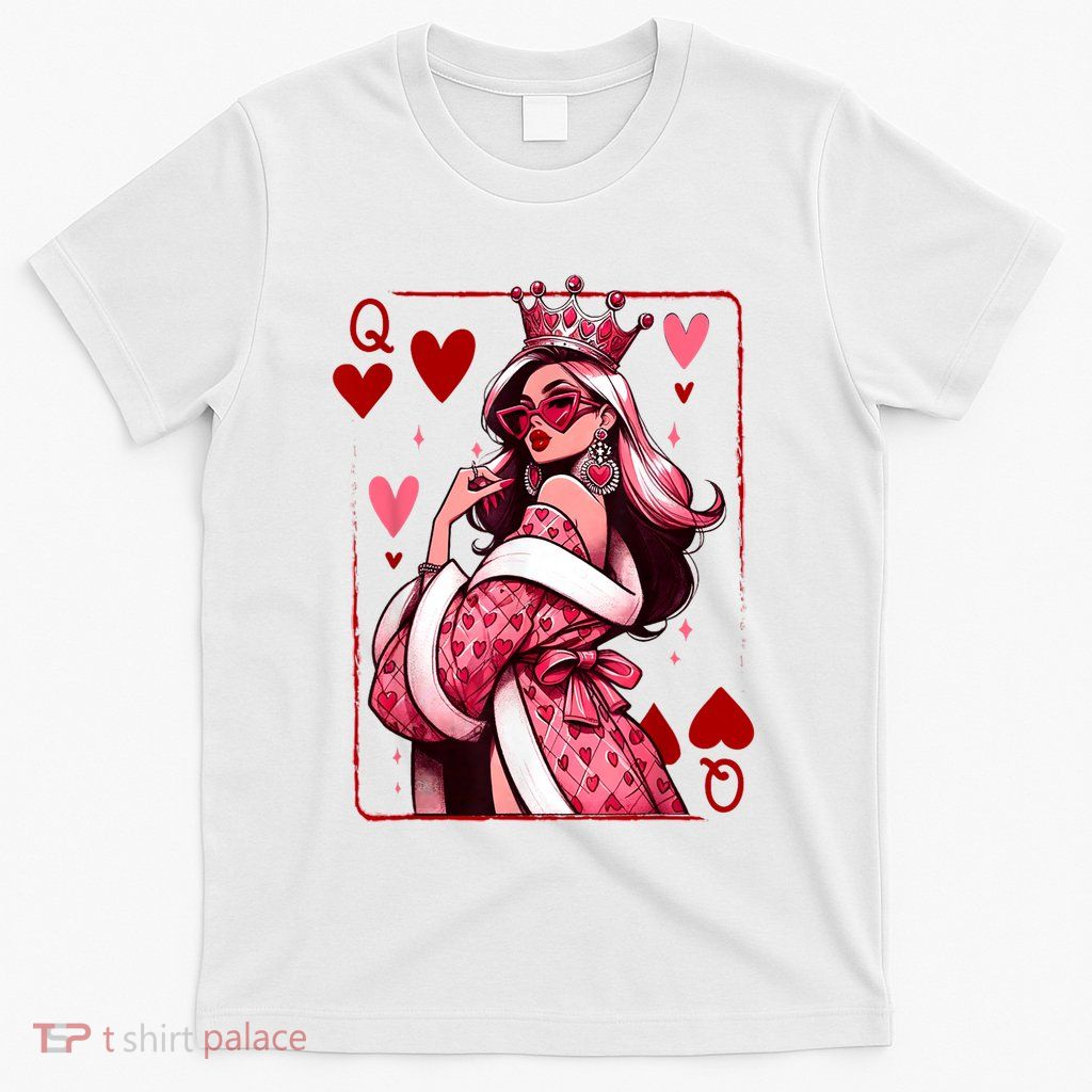 Queen Of Hearts Cute Playing Card Feminist Sassy Queen T-Shirt