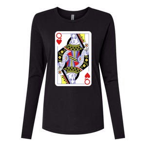 Queen Of Hearts Playing Cards Halloween Costume Casino Easy Great Gift Womens Cotton Relaxed Long Sleeve T-Shirt