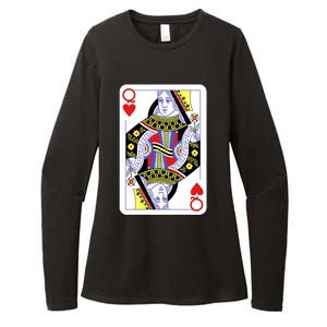 Queen Of Hearts Playing Cards Halloween Costume Casino Easy Great Gift Womens CVC Long Sleeve Shirt