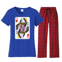 Queen Of Hearts Playing Cards Halloween Costume Casino Easy Great Gift Women's Flannel Pajama Set