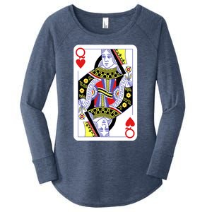 Queen Of Hearts Playing Cards Halloween Costume Casino Easy Great Gift Women's Perfect Tri Tunic Long Sleeve Shirt