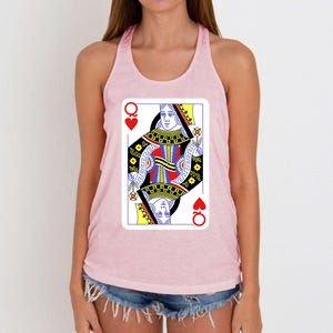 Queen Of Hearts Playing Cards Halloween Costume Casino Easy Great Gift Women's Knotted Racerback Tank