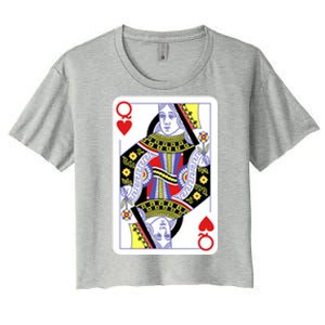 Queen Of Hearts Playing Cards Halloween Costume Casino Easy Great Gift Women's Crop Top Tee