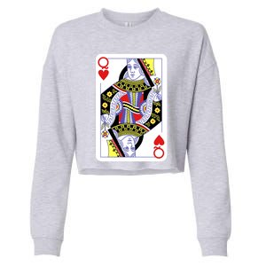 Queen Of Hearts Playing Cards Halloween Costume Casino Easy Great Gift Cropped Pullover Crew