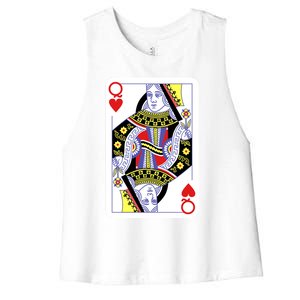 Queen Of Hearts Playing Cards Halloween Costume Casino Easy Great Gift Women's Racerback Cropped Tank