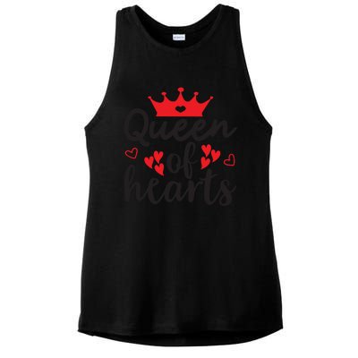 Queen Of Hearts, Wedding, Romantic, Valentine White Ladies PosiCharge Tri-Blend Wicking Tank