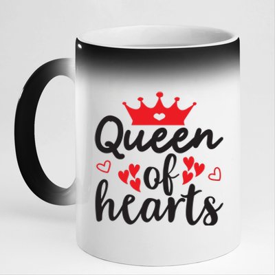 Queen Of Hearts, Wedding, Romantic, Valentine White 11oz Black Color Changing Mug