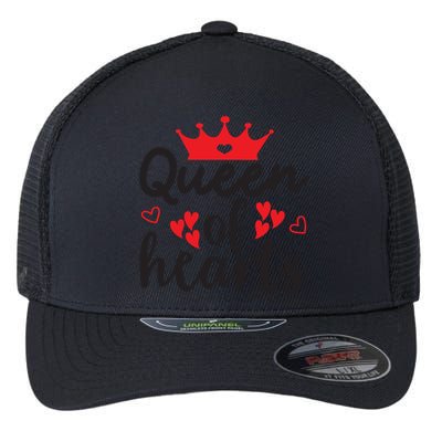 Queen Of Hearts, Wedding, Romantic, Valentine White Flexfit Unipanel Trucker Cap