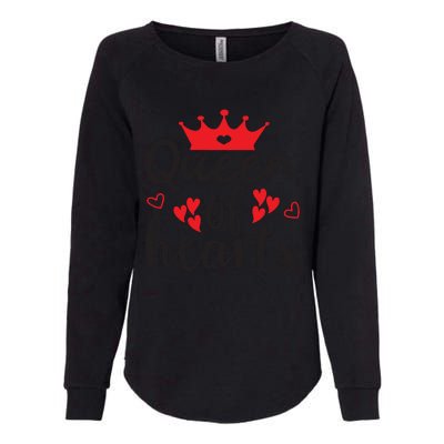 Queen Of Hearts, Wedding, Romantic, Valentine White Womens California Wash Sweatshirt