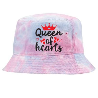 Queen Of Hearts, Wedding, Romantic, Valentine White Tie-Dyed Bucket Hat