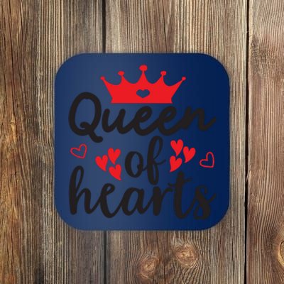 Queen Of Hearts, Wedding, Romantic, Valentine White Coaster