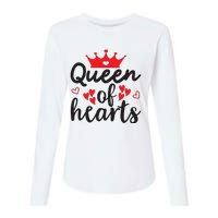 Queen Of Hearts, Wedding, Romantic, Valentine White Womens Cotton Relaxed Long Sleeve T-Shirt