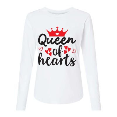 Queen Of Hearts, Wedding, Romantic, Valentine White Womens Cotton Relaxed Long Sleeve T-Shirt