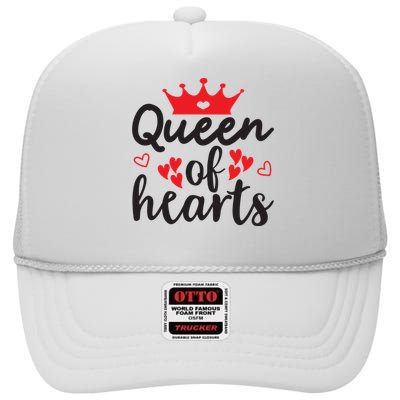 Queen Of Hearts, Wedding, Romantic, Valentine White High Crown Mesh Back Trucker Hat