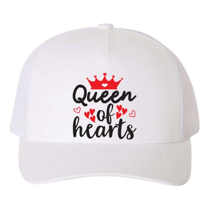 Queen Of Hearts, Wedding, Romantic, Valentine White Yupoong Adult 5-Panel Trucker Hat