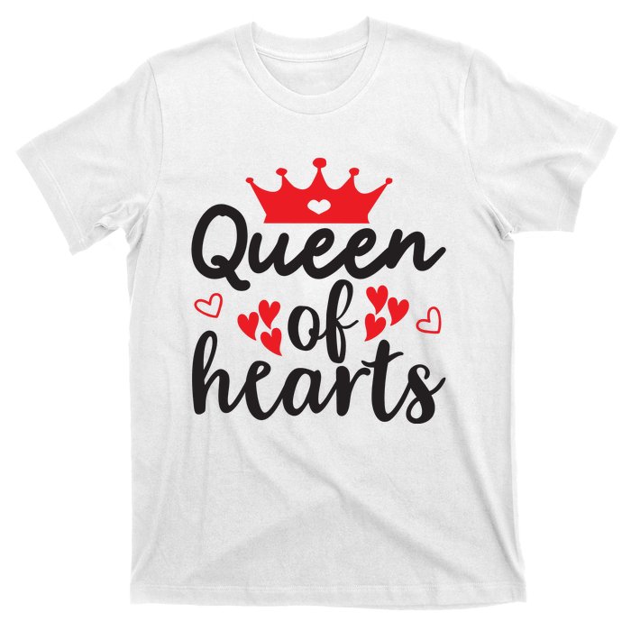 Queen Of Hearts, Wedding, Romantic, Valentine White T-Shirt