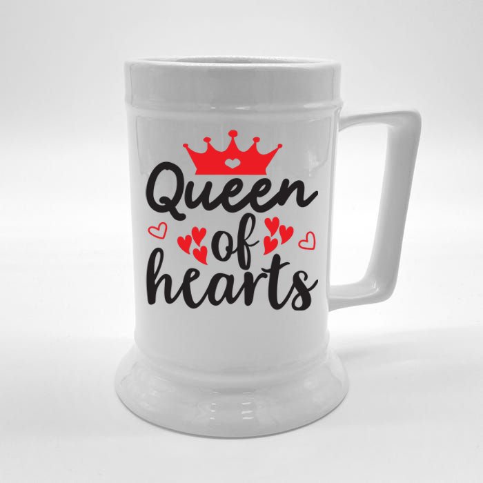 Queen Of Hearts, Wedding, Romantic, Valentine White Beer Stein