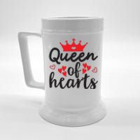 Queen Of Hearts, Wedding, Romantic, Valentine White Beer Stein