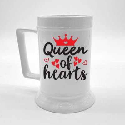 Queen Of Hearts, Wedding, Romantic, Valentine White Beer Stein