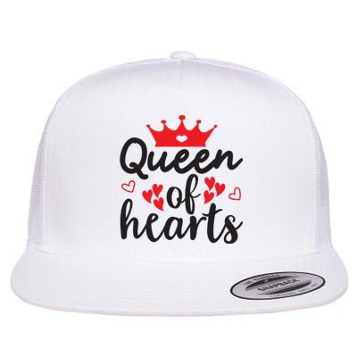 Queen Of Hearts, Wedding, Romantic, Valentine White Flat Bill Trucker Hat