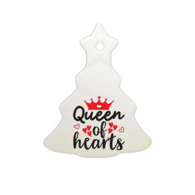 Queen Of Hearts, Wedding, Romantic, Valentine White Ceramic Tree Ornament