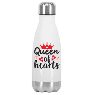 Queen Of Hearts, Wedding, Romantic, Valentine White Stainless Steel Insulated Water Bottle