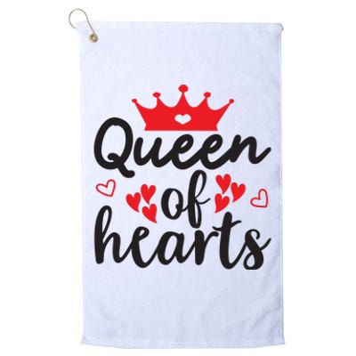 Queen Of Hearts, Wedding, Romantic, Valentine White Platinum Collection Golf Towel