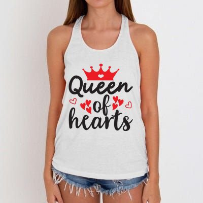 Queen Of Hearts, Wedding, Romantic, Valentine White Women's Knotted Racerback Tank