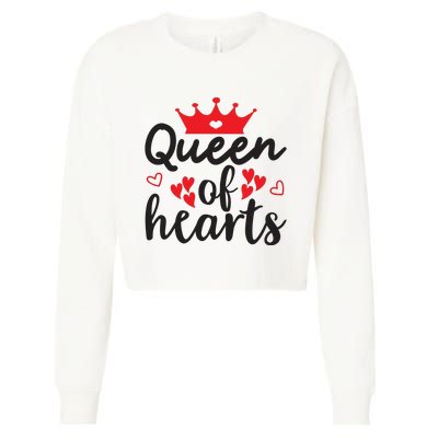 Queen Of Hearts, Wedding, Romantic, Valentine White Cropped Pullover Crew